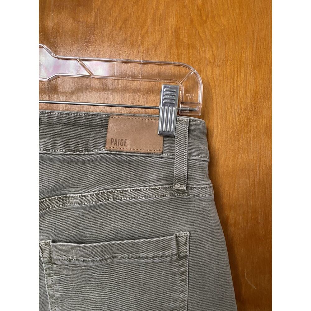 Paige Anessa Wide Leg Carpenter Jeans Olive Green Denim Size 28 High Rise Ankle - Picture 4 of 6
